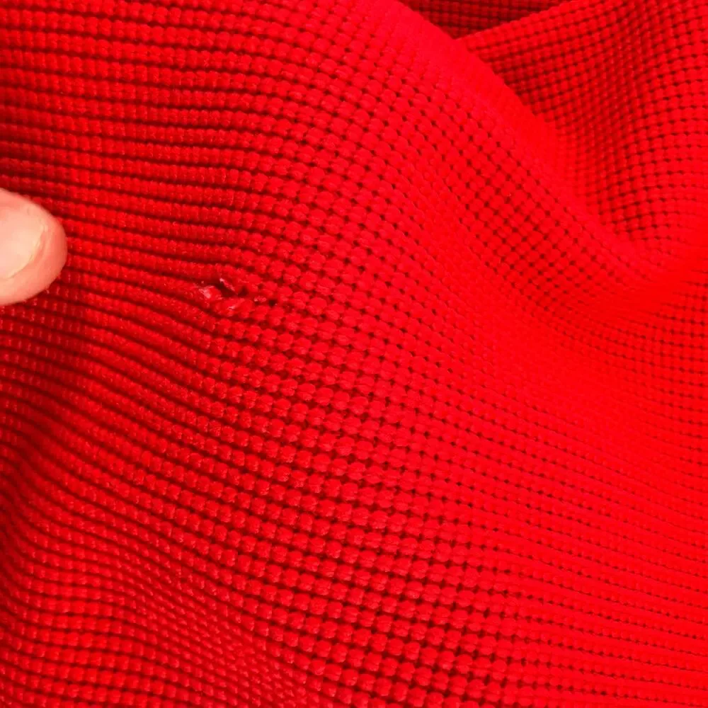 Spyder Mens XL Red Black Quarter Zip Pullover Waffle Knit Alpine Ski